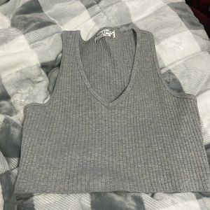 Gray cropped tank
